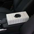 Elegant Leather Car Tissue Paper Box Holder Case Vehicle Interior Accessories - White