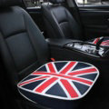 England UK Flag Leather Car Seat Cushion Front and Rear Universal Auto Pads 3pcs Set - Blue