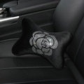 Fashion Diamond Flower Car Neck Pillows Headrest Soft Plush Auto Interior Decoration 1pcs - Black