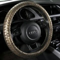 Fashion Glitter Hand-Woven PU Leather Car Steering Wheel Covers 15 inch 38CM - Gold