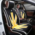 Fashion Mi British Flag Style Universal Vehicle Seat Cushion PU Leather 7pcs Sets - Black Yellow