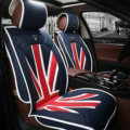 Fashion Mi British Flag Universal Vehicle Car Seat Cushion PU Leather 7pcs Sets - Blue Red