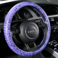 Fashion Woven Genuine Leather Car Steering Wheel Covers 15 inch 38CM - Purple