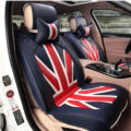 Gorgeous Mi British Flag Universal Auto Car Seat Cushion PU Leather 7pcs Sets - Blue Red