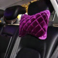 High Quality Diamond Car Neck Pillows Headrest Soft Plush Auto Interior Decoration 1pcs - Purple