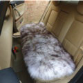 High Quality Wool Universal Car Seat Cushion Winter Fur One Piece Long Pads 1pcs - Coffee White