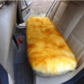 High Quality Wool Universal Car Seat Cushion Winter Fur One Piece Long Pads 1pcs - Gold