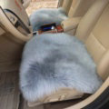 High Quality Wool Universal Car Seat Cushion Winter Fur One Piece Pads 1pcs - Gray