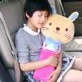 Large Rabbit Plush Car Safety Seat Belt Covers Shoulder Pads PP Cotton for Childen 1pcs - Rose