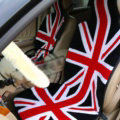Luxury British Flag Thickened Wool Car Seat Cushion Free Tie Universal 5pcs Set - Black