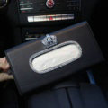 Luxury Leather Diamond Car Tissue Paper Box Holder Case Auto Interior Accessories - Black