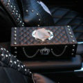 Luxury Leather Rivets Car Tissue Paper Box Holder Case Auto Interior Accessories - Black
