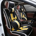 Luxury Mi British Flag Style Universal Car Seat Cushion PU Leather 12pcs Sets - Black Yellow