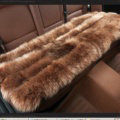 Luxury Pure Wool Universal Car Seat Cushion Winter Sheepskin Fur Auto Long Pads 1pcs - Camel