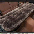 Luxury Pure Wool Universal Car Seat Cushion Winter Sheepskin Fur Auto Long Pads 1pcs - Coffee