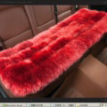 Luxury Pure Wool Universal Car Seat Cushion Winter Sheepskin Fur Auto Long Pads 1pcs - Red