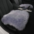 Luxury Winter Wool Universal Car Seat Cushion Sheepskin Fur One Piece Pads 1pcs - Gray