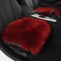 Luxury Winter Wool Universal Car Seat Cushion Sheepskin Fur One Piece Pads 1pcs - Red