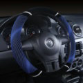 New Winter Stripe Glitter Velvet Car Steering Wheel Covers Plush 15 inch 38CM - Blue
