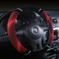 New Winter Stripe Glitter Velvet Car Steering Wheel Covers Plush 15 inch 38CM - Red