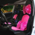 Soft Plush Car Seat Covers for Women Universal Winter Warm Seat Cushion 10pcs Sets - Black Rose