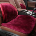 Top Quality Pure Wool Universal Car Front Seat Cushion Sheepskin Fur Waist Pads 2pcs - Rose
