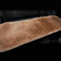 Top Quality Pure Wool Universal Car Seat Cushion Sheepskin Fur Auto Long Pads 1pcs - Camel