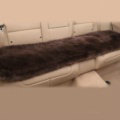 Top Quality Pure Wool Universal Car Seat Cushion Sheepskin Fur Auto Long Pads 1pcs - Coffee