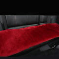 Top Quality Pure Wool Universal Car Seat Cushion Sheepskin Fur Auto Long Pads 1pcs - Red