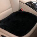 Top Quality Pure Wool Universal Car Seat Cushion Sheepskin Fur One Piece Pads 1pcs - Black