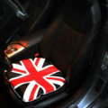 UK British Flag Print Car Seat Cushion Four Seasons General Leather Auto Front Pads 1pcs - Red