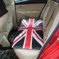 UK British Flag Print Car Seat Cushion Four Seasons General Leather Auto Rear Pads 1pcs - Black