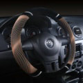 Unique Winter Stripe Glitter Velvet Car Steering Wheel Covers Plush 15 inch 38CM - Brown