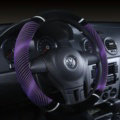 Unique Winter Stripe Glitter Velvet Car Steering Wheel Covers Plush 15 inch 38CM - Purple
