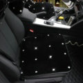 Winter Crystal Plush Car Front Seat Cushion Woman Universal High Quality Pads 1pcs - Black