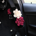 2pcs Flower Car Safety Seat Belt Covers Plush Shoulder Pads Auto Interior Accessories - Purple