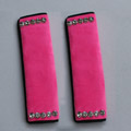 High Quality 2pcs Crystal Car Safety Seat Belt Covers Plush Shoulder Pads Auto Interior Decro - Rose