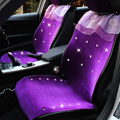 Top Crystals Plush Car Seat Cushion for Women Winter Universal Lace Covers 10pcs Sets - Purple