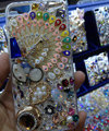 S-warovski crystal cases Bling Peacock diamond cover for iPhone 7S - White