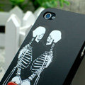 Skull Hard Back Cases Matte Covers Skin for iPhone 7S - Black