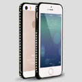 Quality Bling Aluminum Bumper Frame Cover Diamond Shell for iPhone 8 - Black