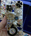 S-warovski crystal cases Bling Flowers diamond cover for iPhone 8 - Black