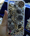 S-warovski crystal cases Bling Leopard diamond cover for iPhone 8 - Black