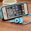 Fashion Lanyard Plastic Shell Hard Covers Back Cases Skin for iPhone 8 Plus - Blue