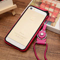 Fashion Lanyard Plastic Shell Hard Covers Back Cases Skin for iPhone 8 Plus - Rose