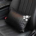 Beautiful Daisy Women Rhinestone Car Seat Waist Pillows PU Leather Rectangle Cushions 1pcs - Black
