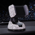 Bling Crystal Car Phone Holder Magnetic Air Vent Mount Mobile Stand Magnet Support Cell GPS - White