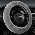 Classical Winter Wool Car Steering-wheel Cover Soft Fur Steering Wheel Cover Sheepskin - Gray