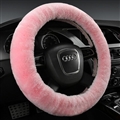 Classical Winter Wool Car Steering-wheel Cover Soft Fur Steering Wheel Cover Sheepskin - Pink