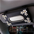 Daisy Bling Leather Automotive Tissue Paper Box Holder Case Seat Back Hanging Tissue Bag - Black